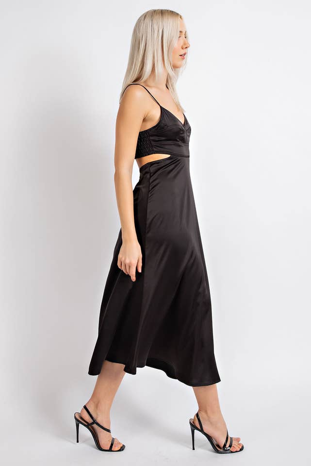 Edit by Nine - Vente Robe – femme - Robe longue en satin avec découpe au dos et bretelles2