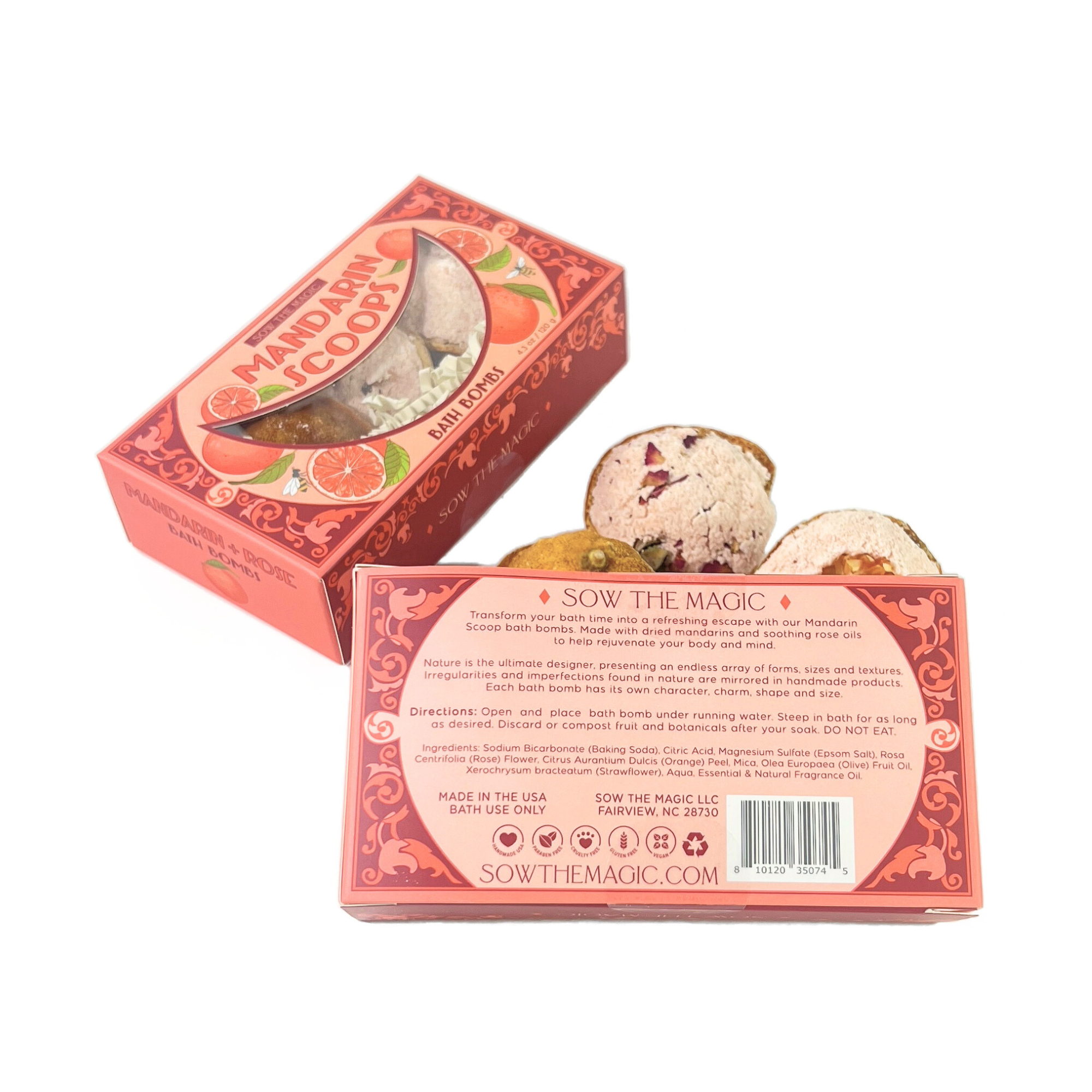 Sow the Magic - Wholesale Bath bomb/fizz - Mandarin Scoops Bath Bomb Gift Set made with Botanicals + Fruit6