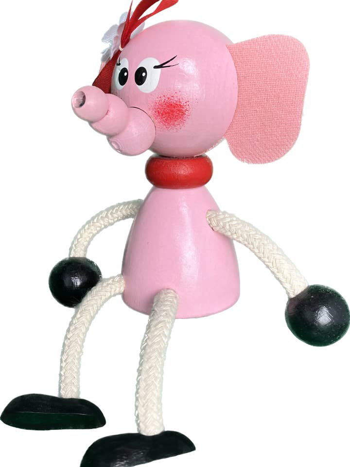 Wooden Bouncie Toy - Elephant girl - Handcrafted for wholesale by Toywood