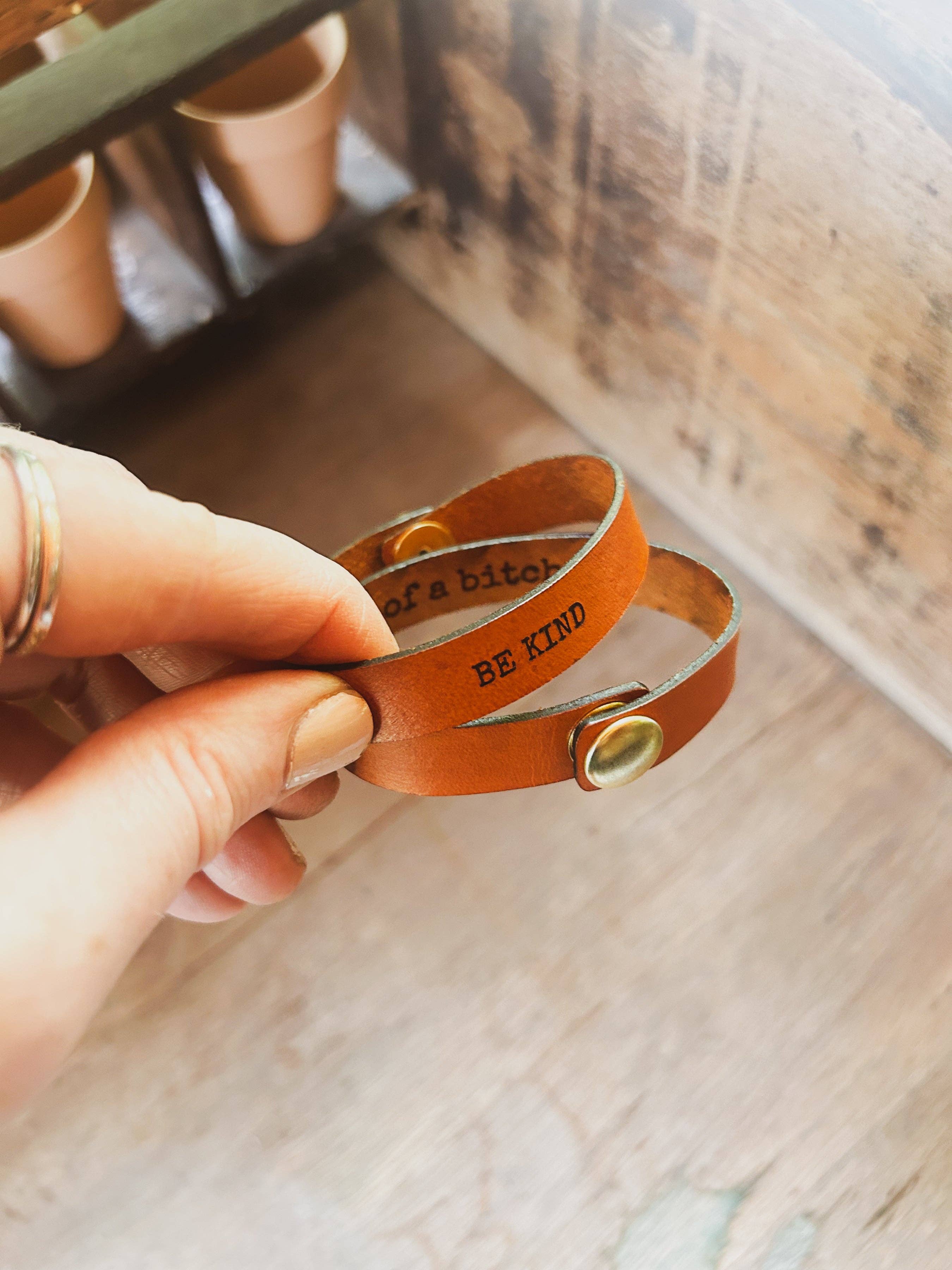 Left Grain - Wholesale Cuff Bracelet - Be Kind.....of a B..... Friendship Bracelet3