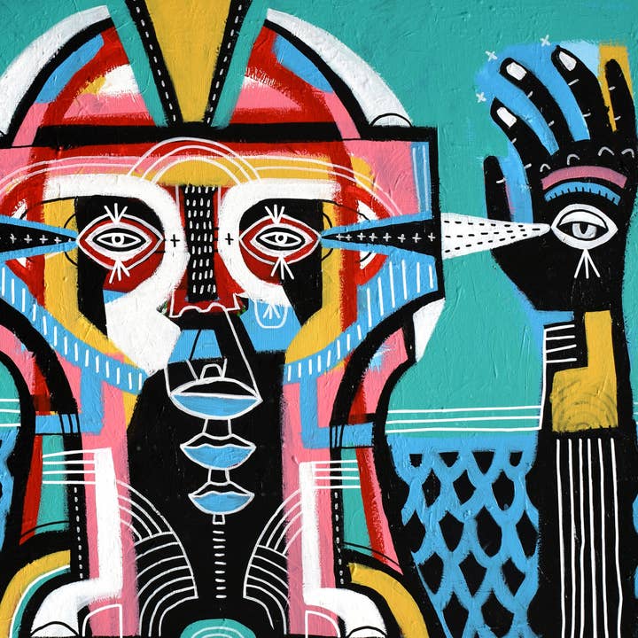 Keemo Gallery - Wholesale Art Print - Colorful Abstract Modern Art Print Blue Decor Unique Signed5