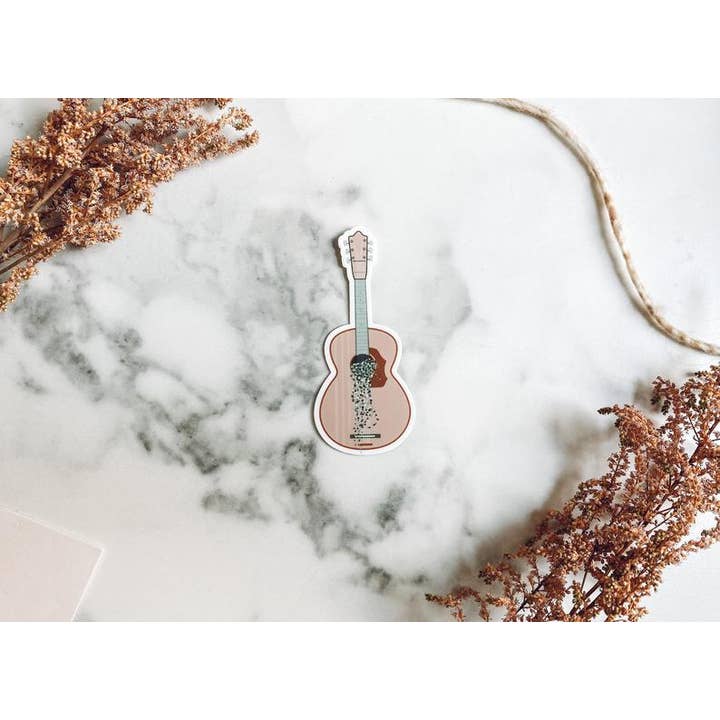 String of Pearls in a Guitar Sticker - Dishwasher Safe for wholesale by Kara Eads Creates