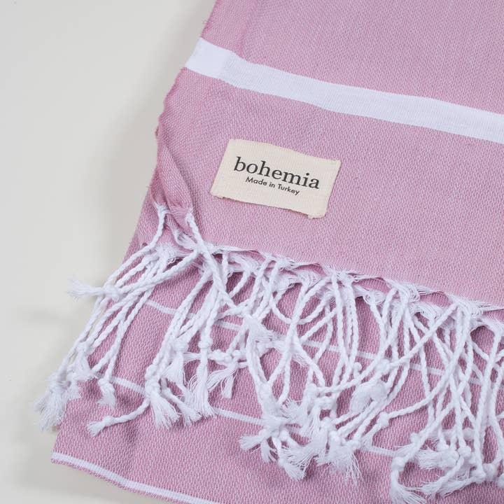 Bohemia Design - Wholesale Beach Towel - Ibiza Summer Vacation Hammam Towel, Vintage Pink