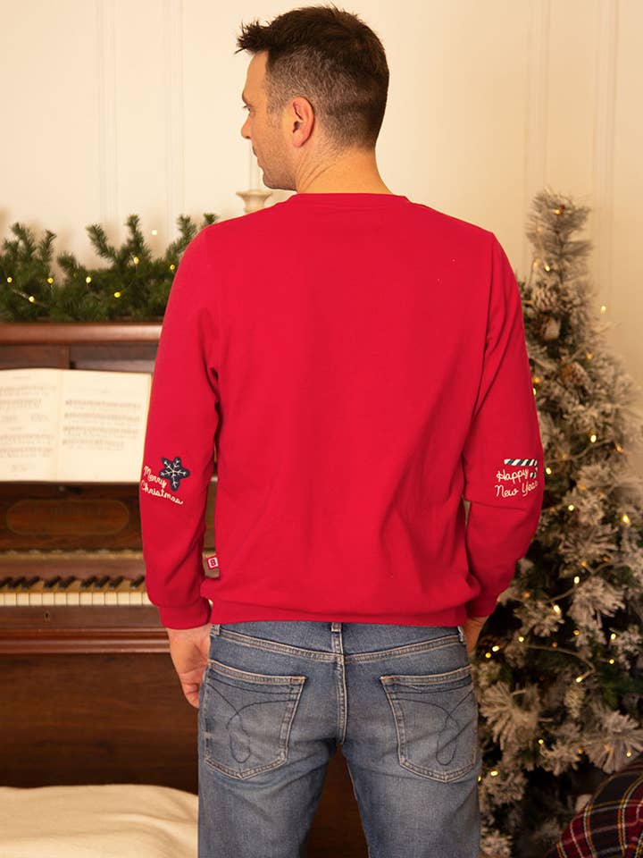 Red Santa Claus sweatshirt for wholesale on Faire2