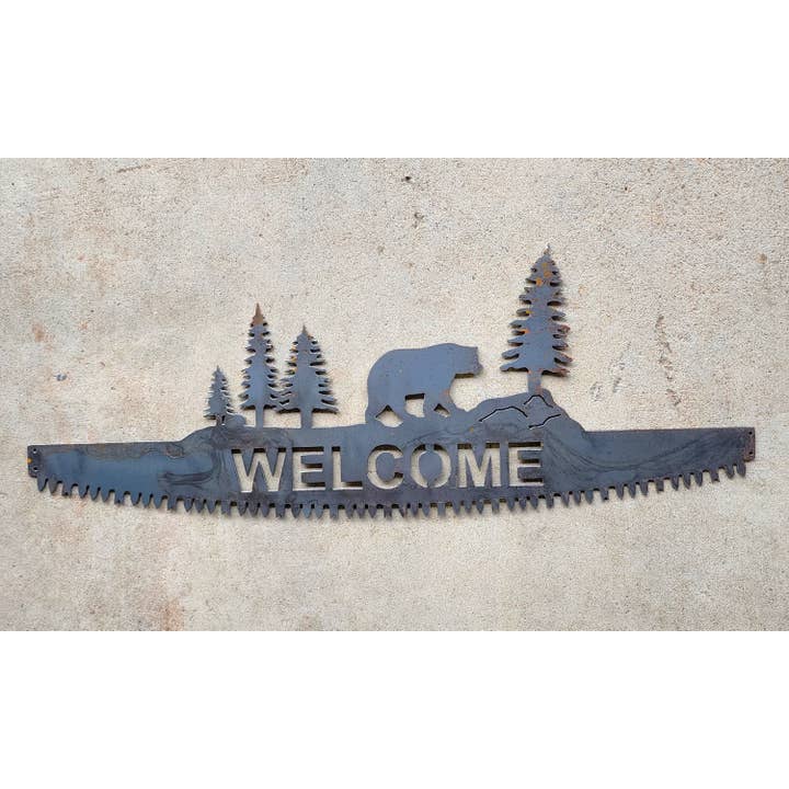 Bear Saw Sign for wholesale by Evergreen Patio