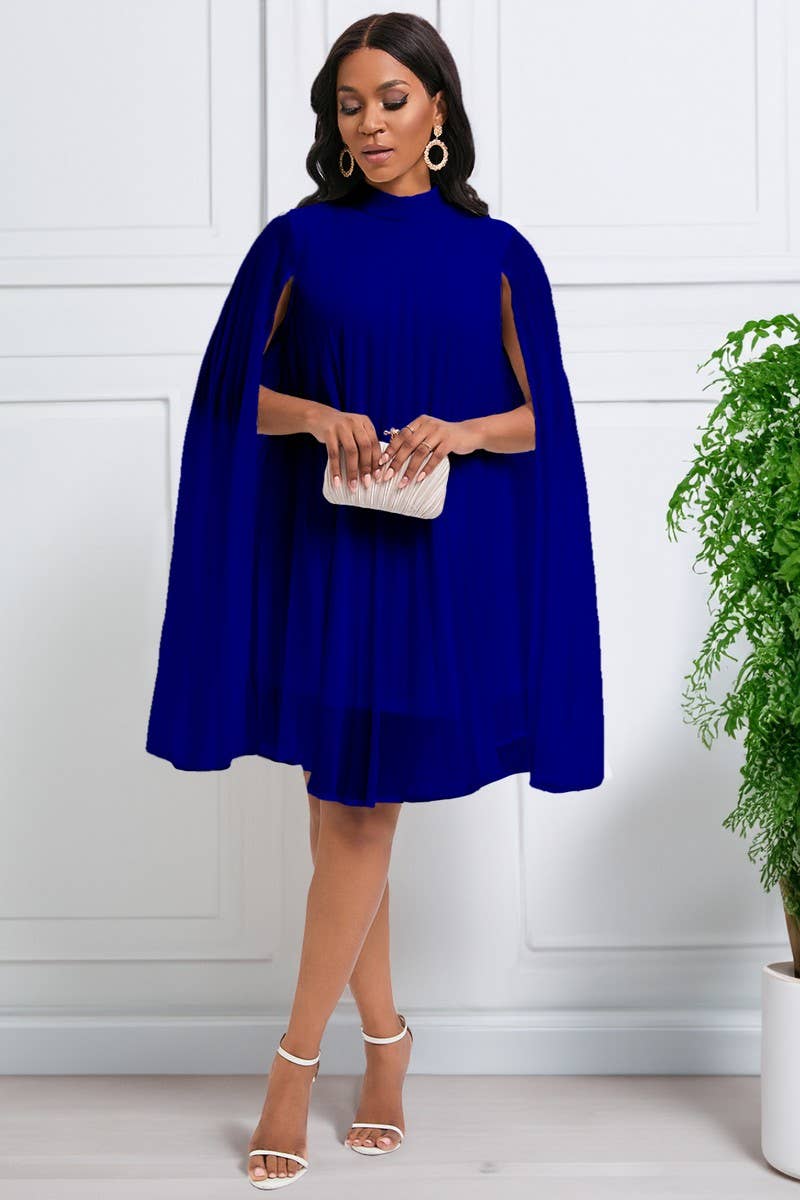 NINEXIS - Wholesale Dress - Women's - CWDSD3577_PLUS SIZE PULLOVER CAPE SHORT DRESS17