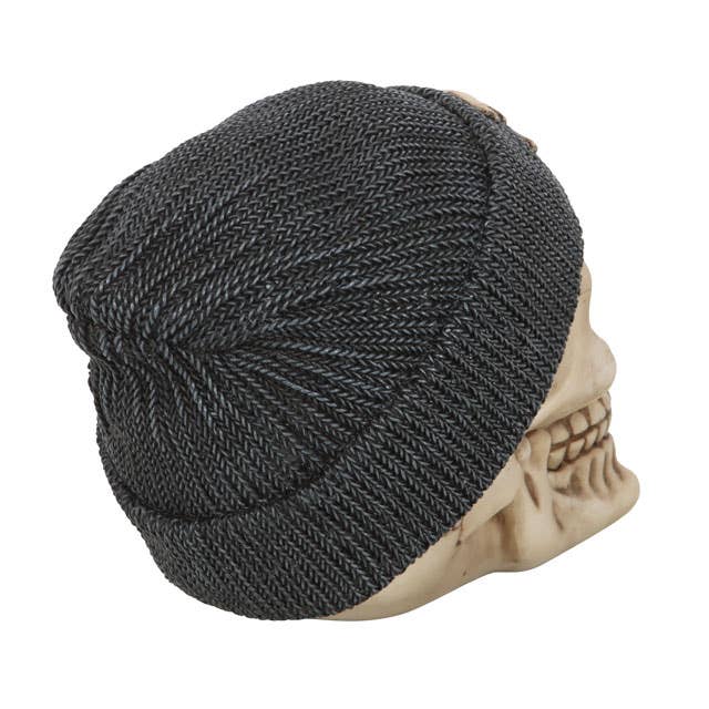 Something Different Wholesale - Wholesale Decorative Figurine - Gothic Skull Ornament with Beanie