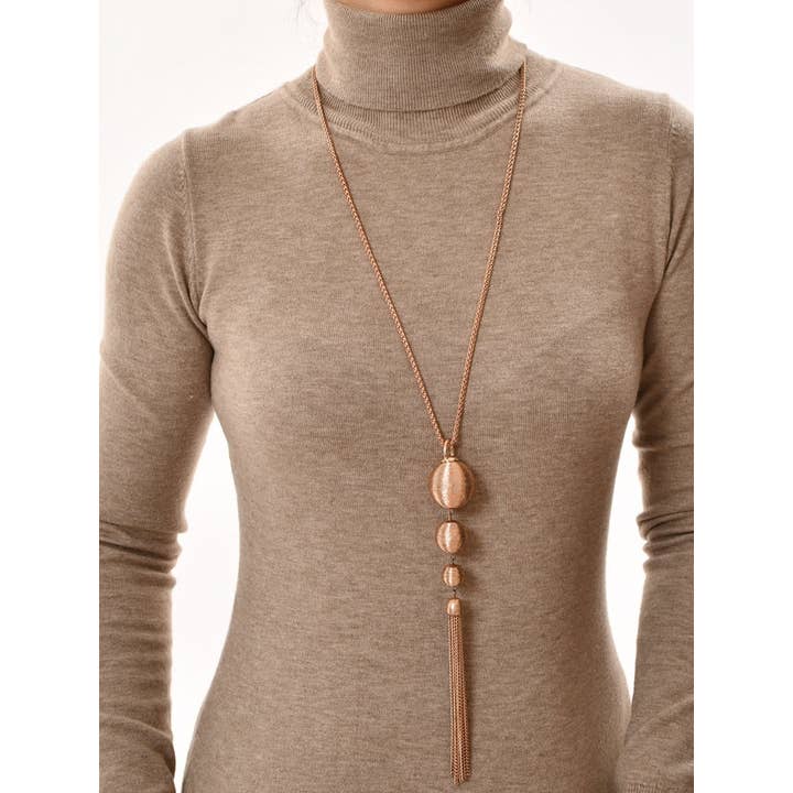 Victoria Moda - Wholesale Y-Neck/Lariat Necklace - Long ball necklace with glitter threads1