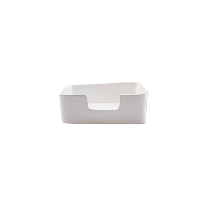 Melamine Lastra White Dinner Napkin Holder for wholesale by VIETRI Inc.