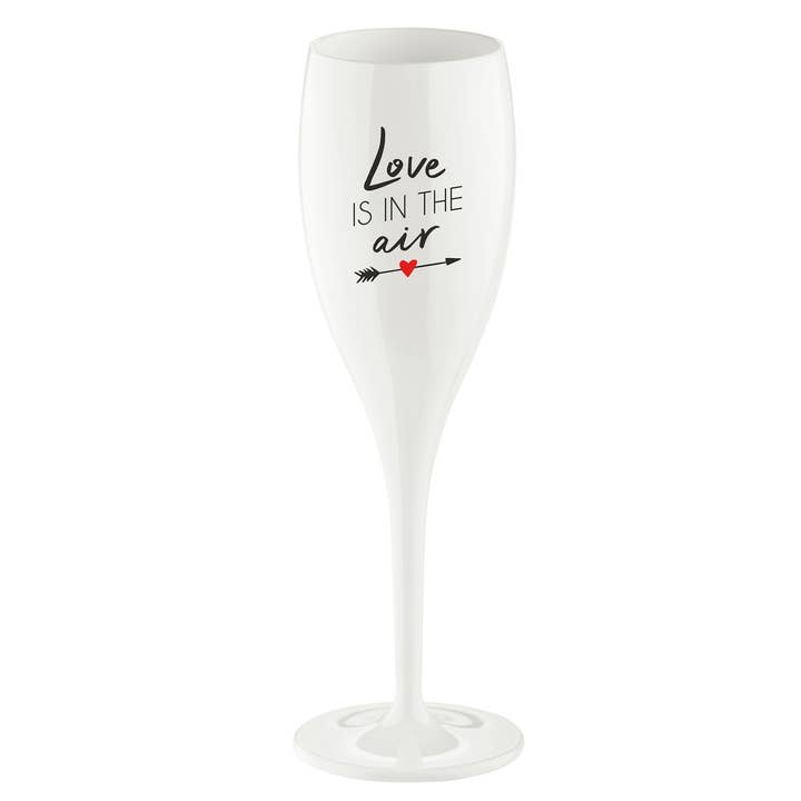 Algodón blanco Copa de champán CHEERS No. 1 EL AMOR ESTÁ EN EL AIRE de venta al por mayor en Faire