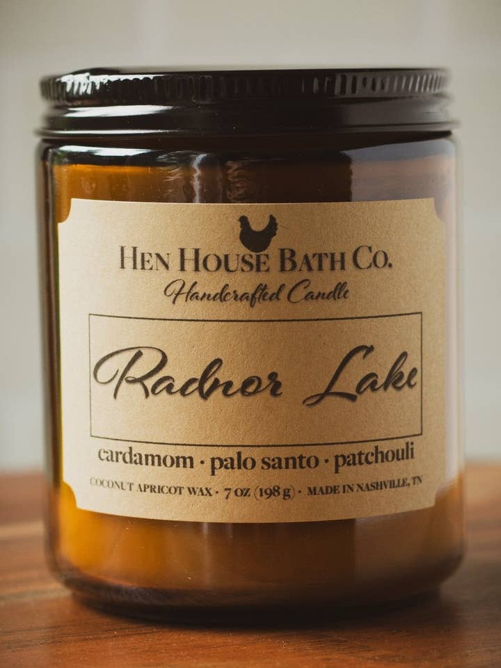Radnor Lake - Cardamom + Patchouli + Sandalwood Candle for wholesale by Hen House Bath Co., LLC
