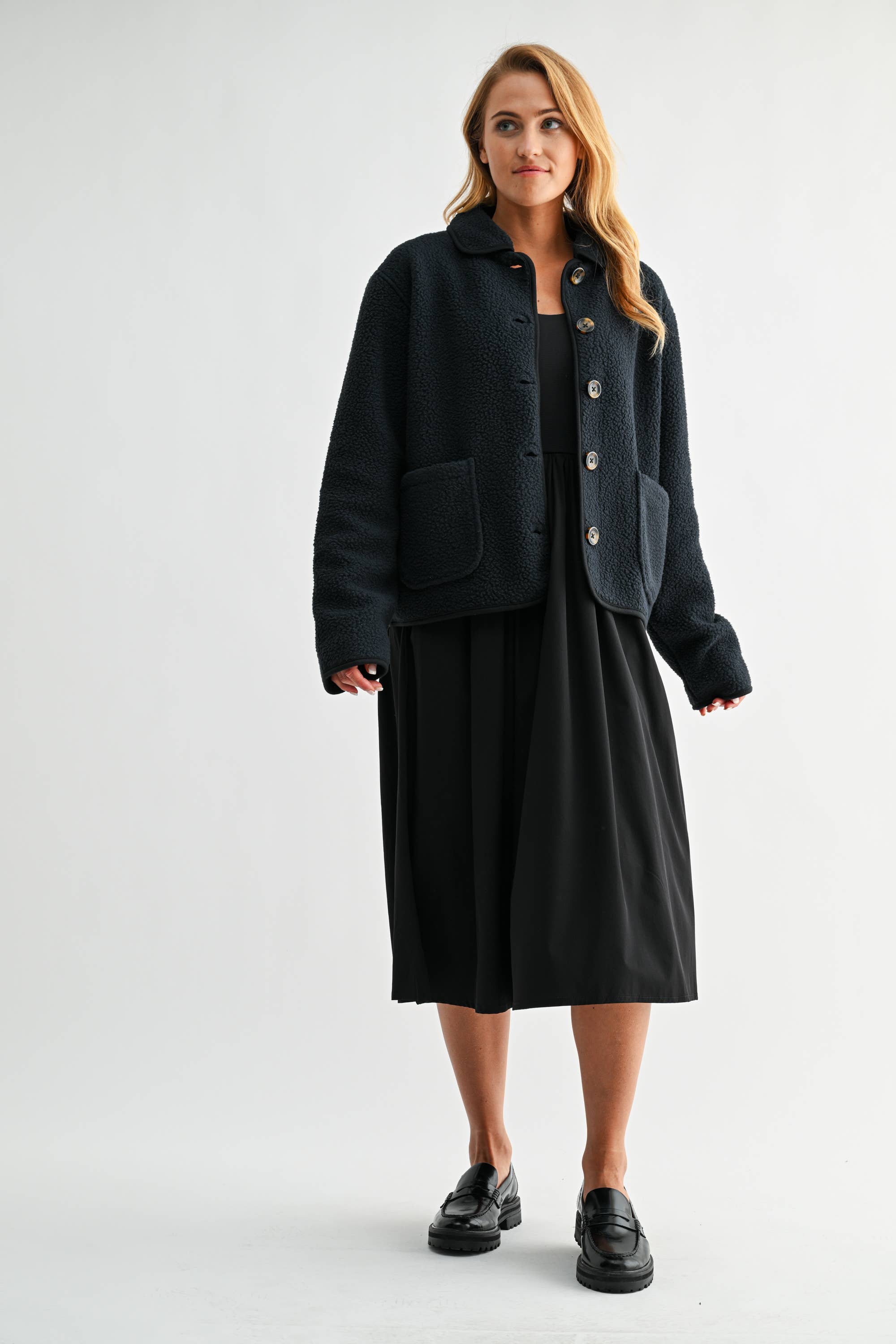 Mono B - Vente Veste – femme - Veste Sherpa à boutons Frostline3