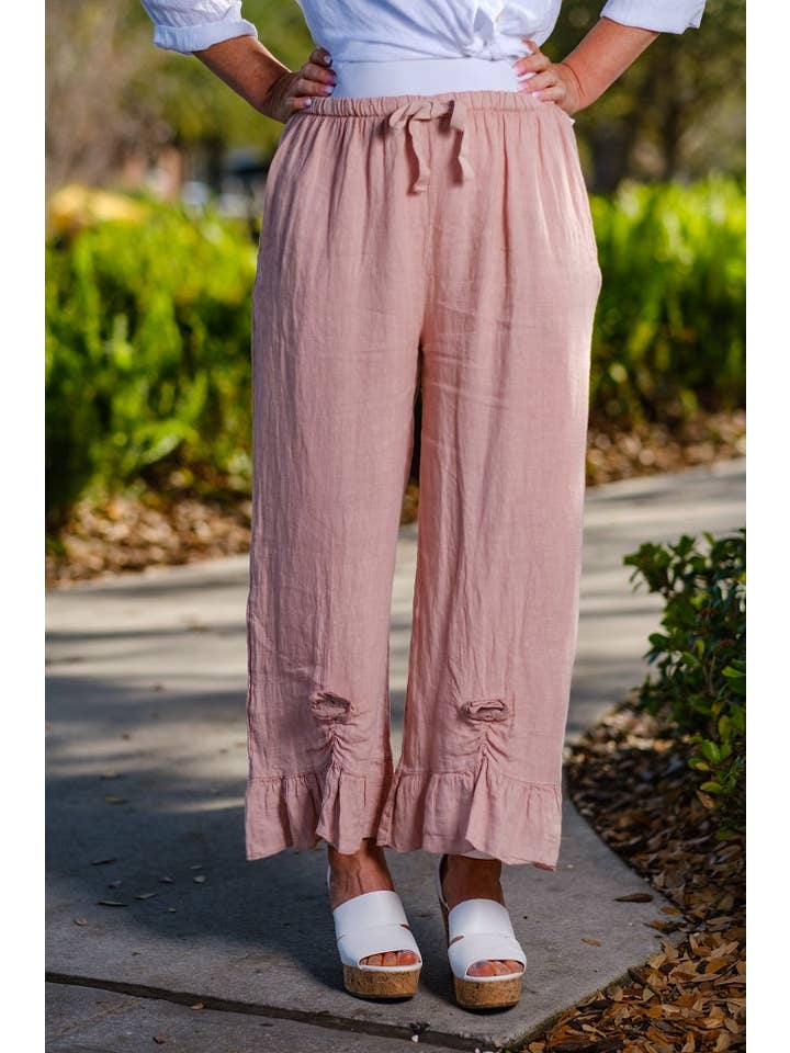 TINA Stephens Italy/Tees By Tina - Venta al por mayor Pantalones - Mujer - Pantalón de lino Desiree Rosette hasta el tobillo (PL158)13