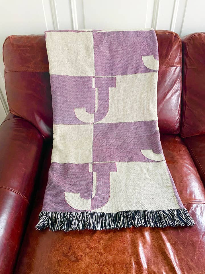 Cobertor de nome personalizado Algodão Presente personalizado por atacado de Rocmar Studio Soft Furnishings Made in USA 100% Cotton