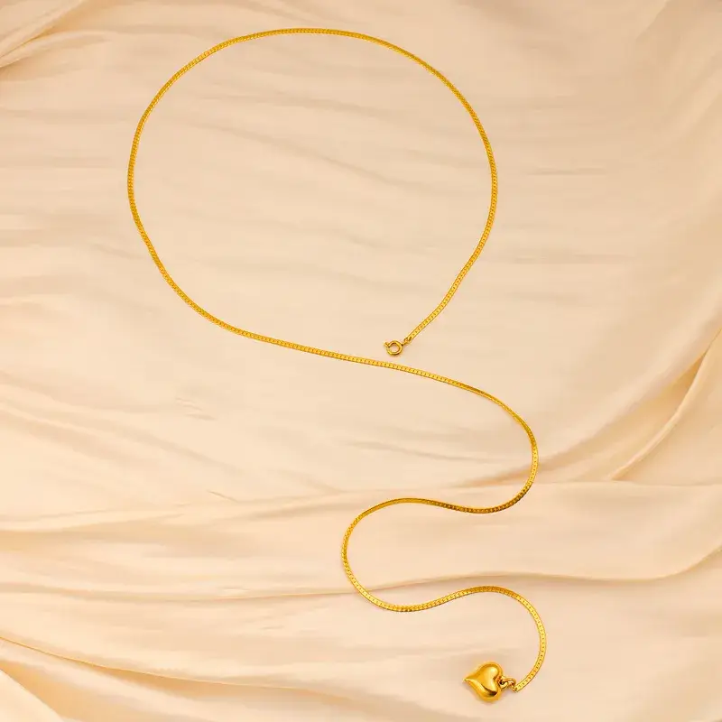 Sweet Cherry Sky - Wholesale Pendant/Charm Necklace - Stainless Steel Sweater Chain Necklace with Heart Jewlery4