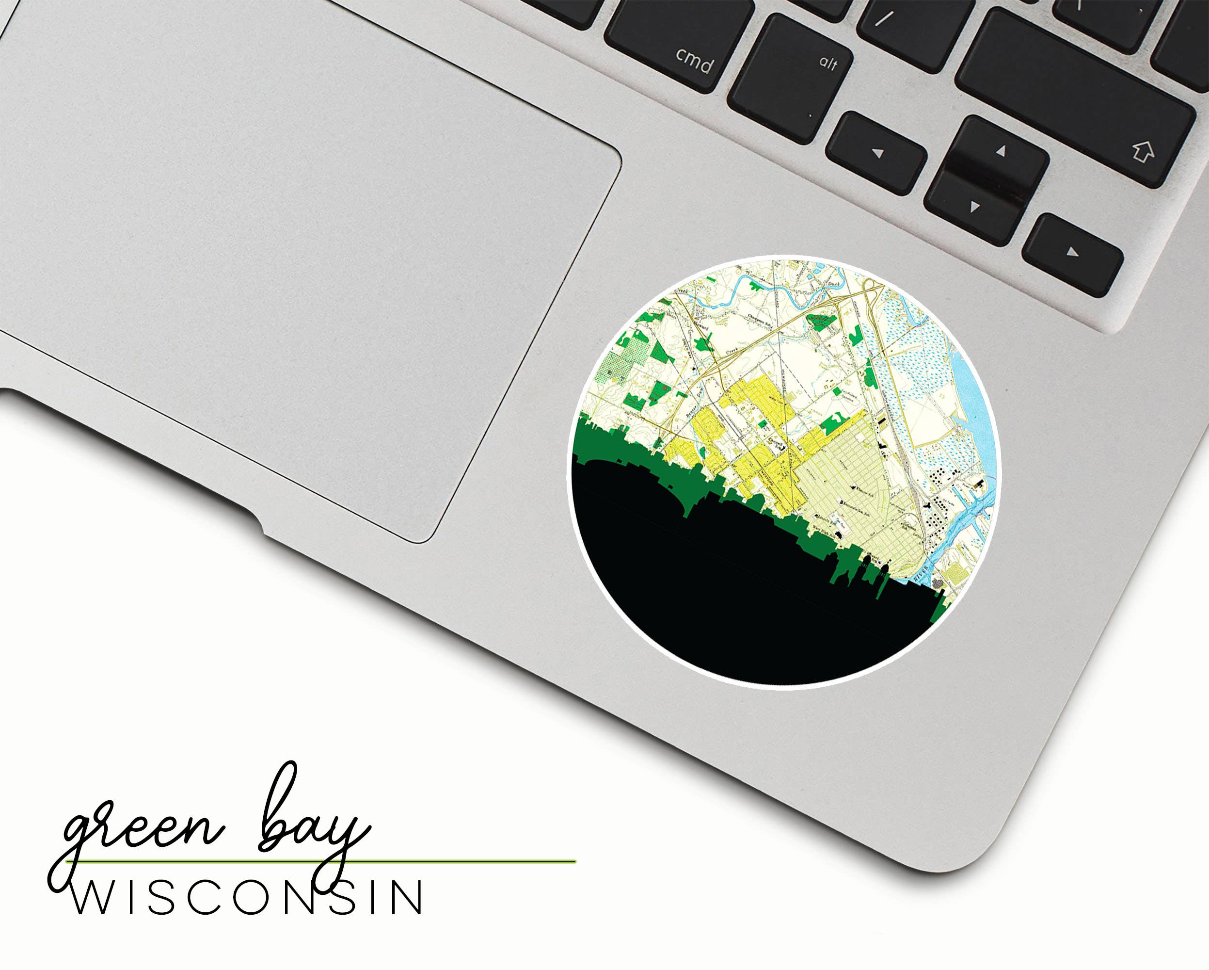 Paperfinch Design – wholesale Klistermärke – Wisconsin stadssilhuett klistermärke | Flera städer8