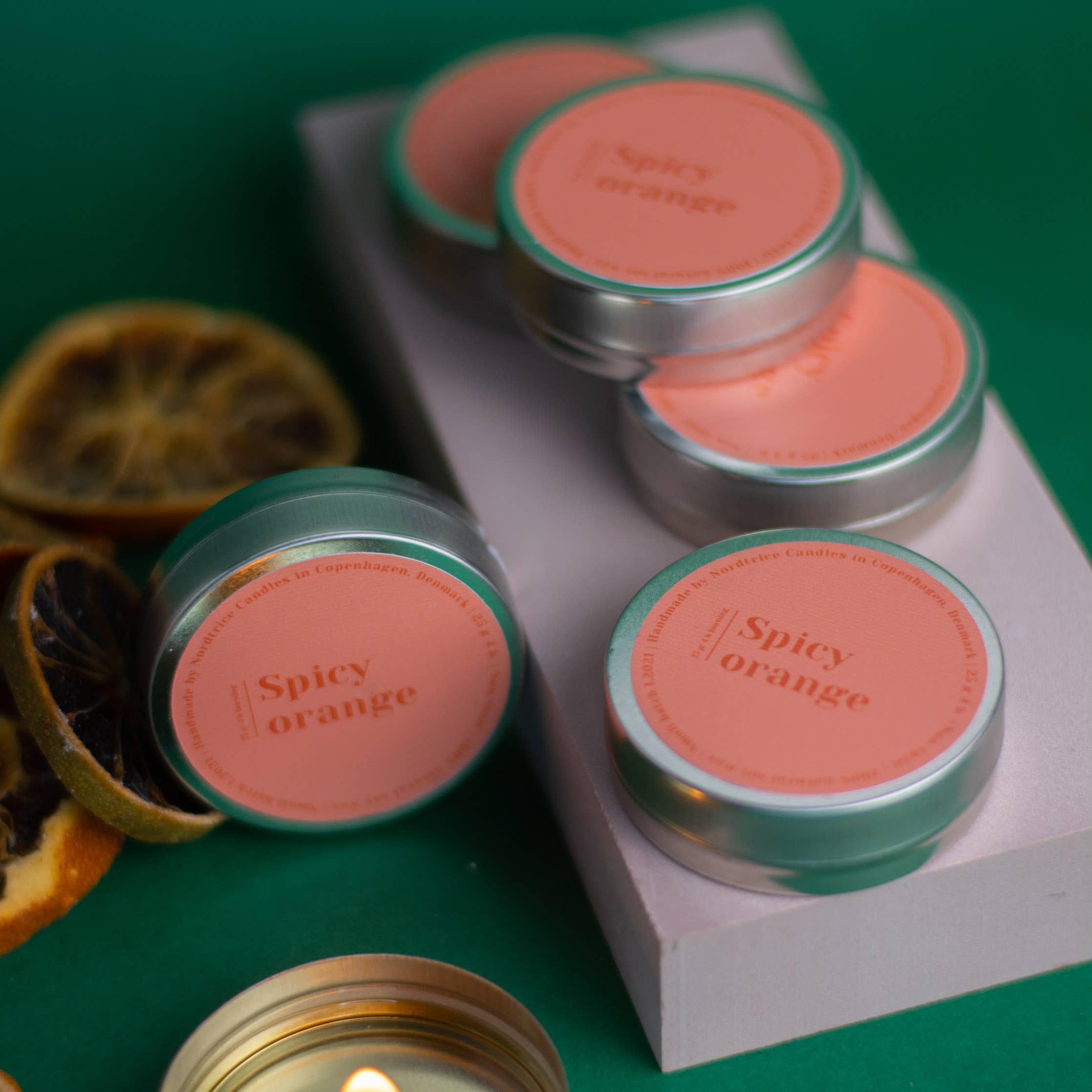 Nordtrice - Venta al por mayor Vela aromática de viaje - Velas pequeñas aromáticas de cera de soja, Naranja picante1