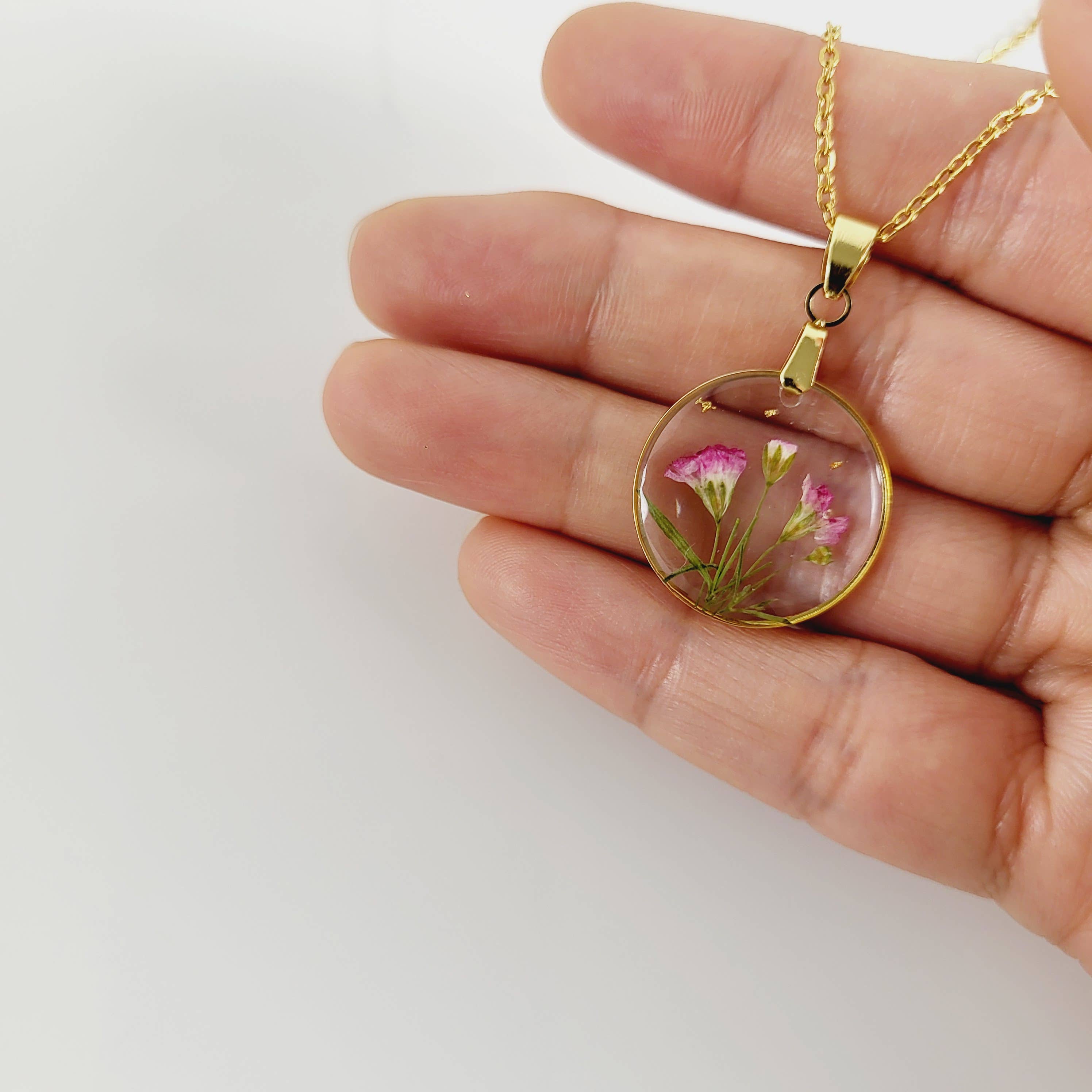 Rhodonco - Wholesale Pendant/Charm Necklace - January birth flower necklace - Carnation6