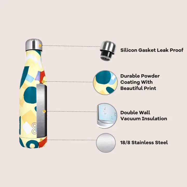 SINT - Wholesale Water Bottle - Modern Art Stainless Steel Water Bottle - 17 Oz | 500ML17