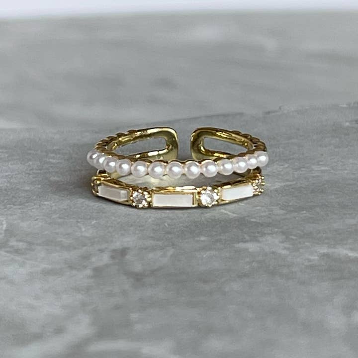 Loli - Wholesale Multi-stone ring - Minimal Modern Sparkling Gemstone Adjustable Ring, Sleek7