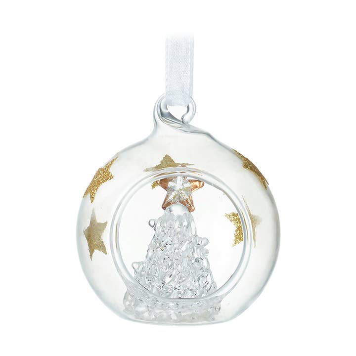 GLASS BAUBLE WITH GLASS CHRISTMAS TREE for wholesale by Heaven Sends