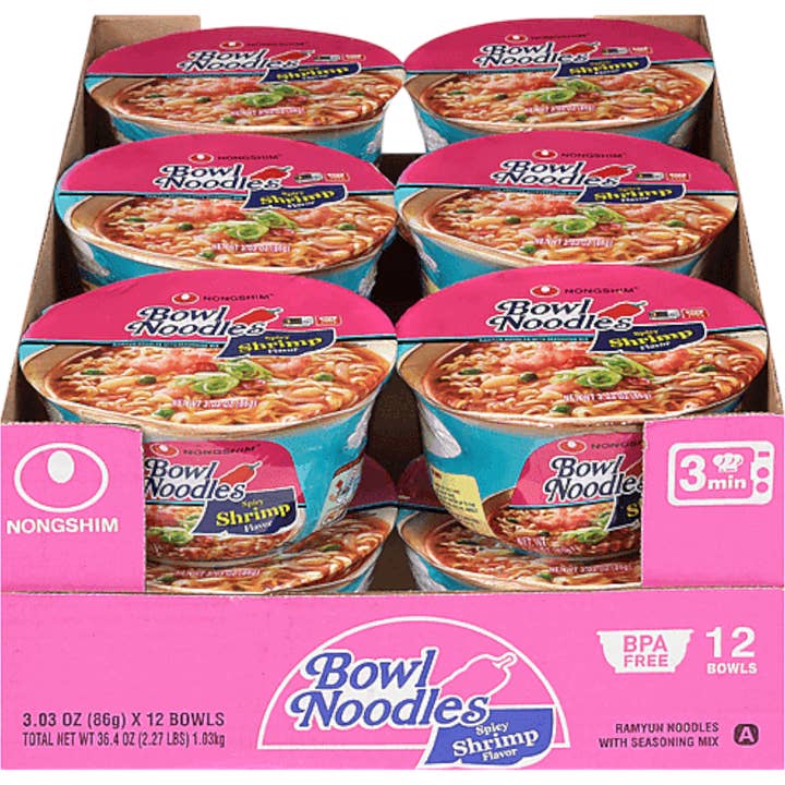 Cow Crack Wholesale - Wholesale Ramen - Nongshim Bowl Noodles Spicy Shrimp