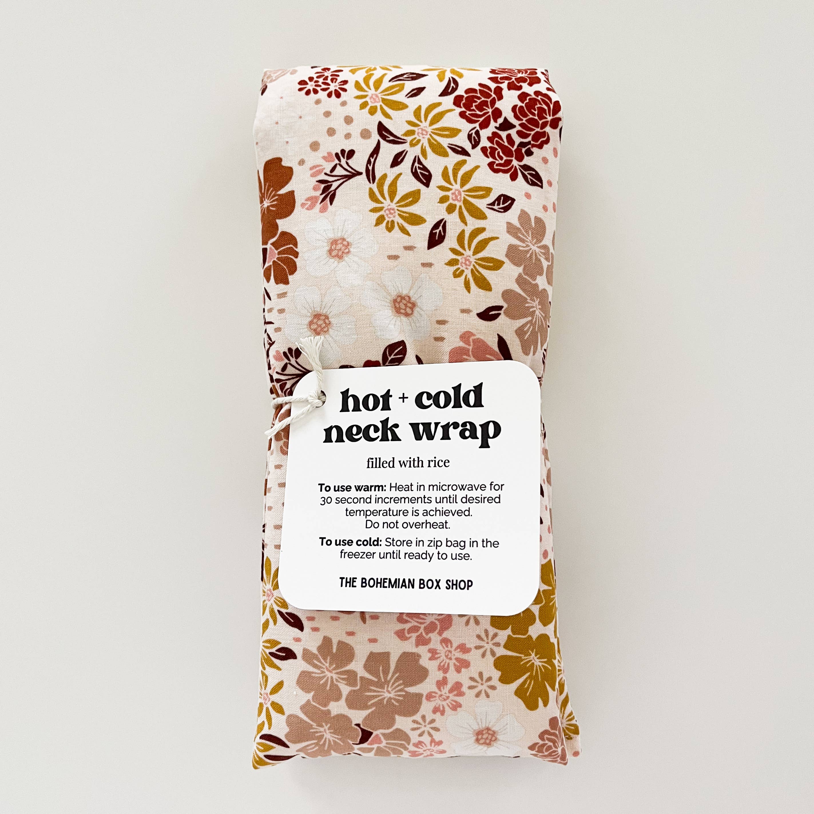 The Bohemian Box Shop - Wholesale Hot/Cold Compress - Hot & Cold Therapy Neck Wrap - Earth Tone Florals1