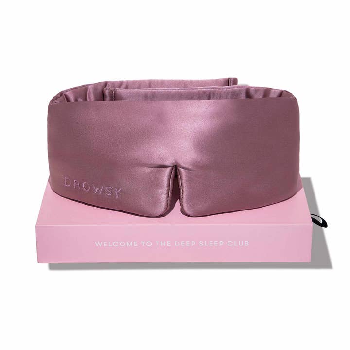 Mascherina da notte in seta Damask Rose per la vendita all'ingrosso da parte di Drowsy Sleep Co.