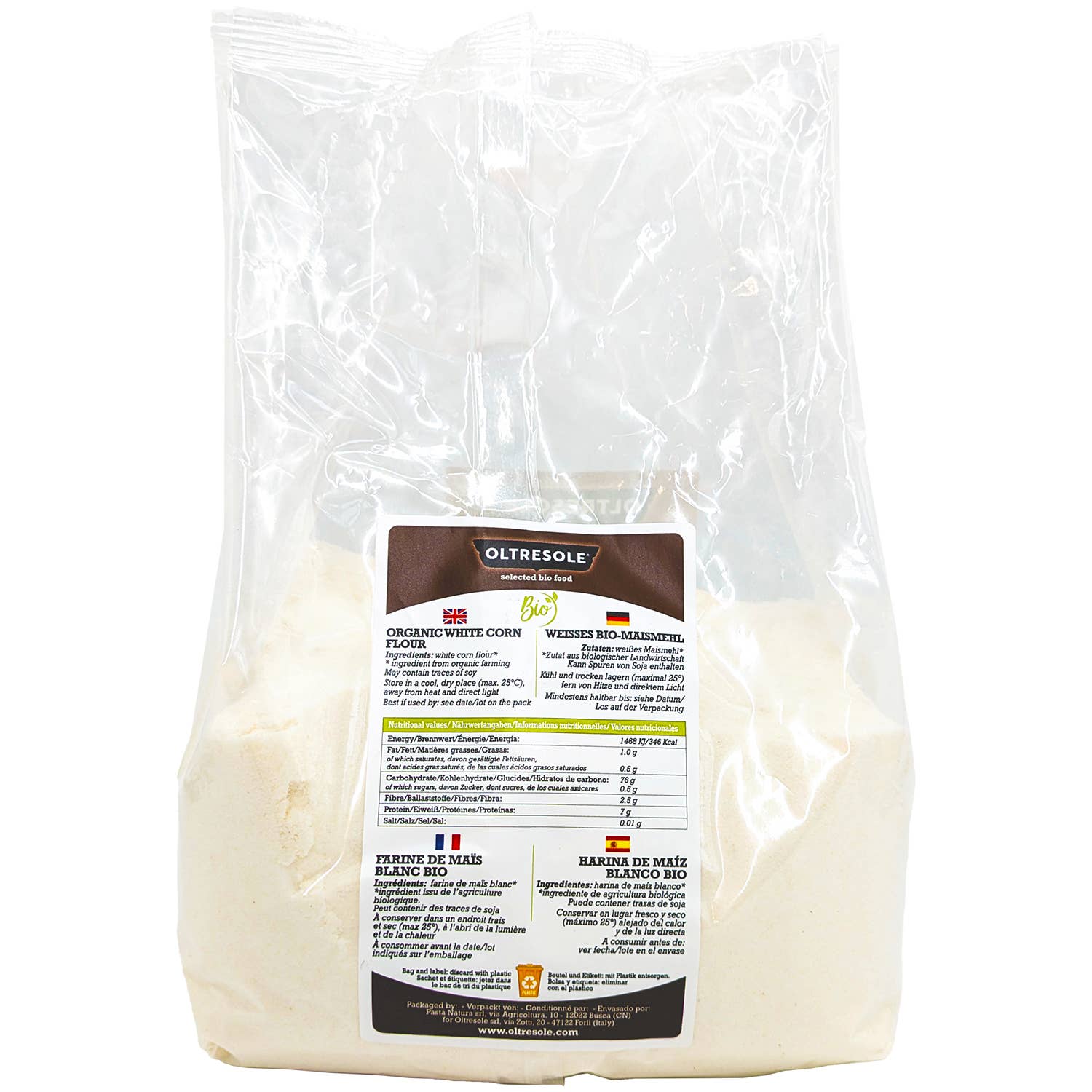 Oltresole - Wholesale Cornmeal - ORGANIC WHITE CORN FLOUR 1 Kg2