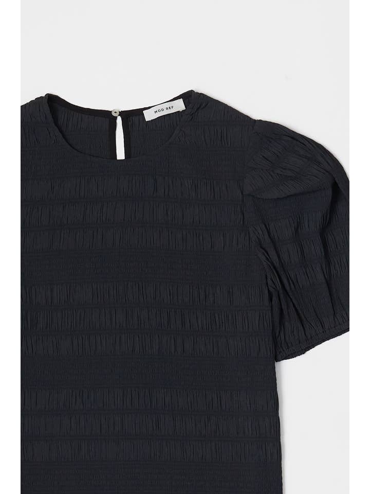 MOD REF – wholesale Blus - Dam – The Celia Top | Texturerad puffärmad topp23