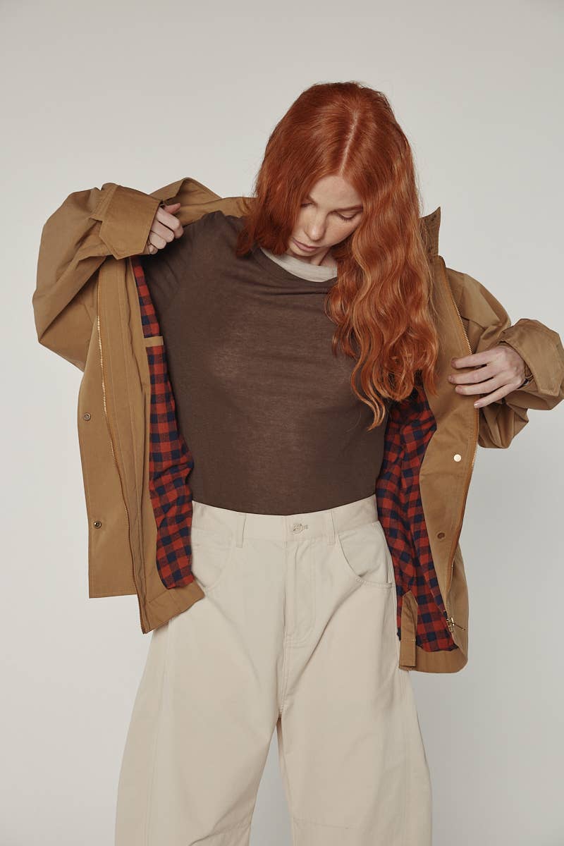 Caqui Chaqueta utilitaria con cinturón ajustable de venta al por mayor en Faire6