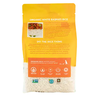 Lotus Foods - Wholesale Rice - Organic White Basmati Rice - MCPD®, ROC® - 25# bulk1