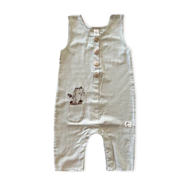 Light Green ‘Rhino Surfing’ Jumpsuit for wholesale by AUNTIE ME