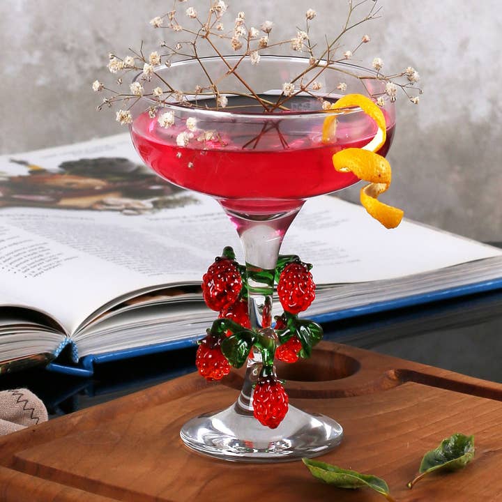 Bicchieri da coupé con decorazioni in lamponi di Murano, champagne coup... per la vendita all'ingrosso da parte di Adamodart