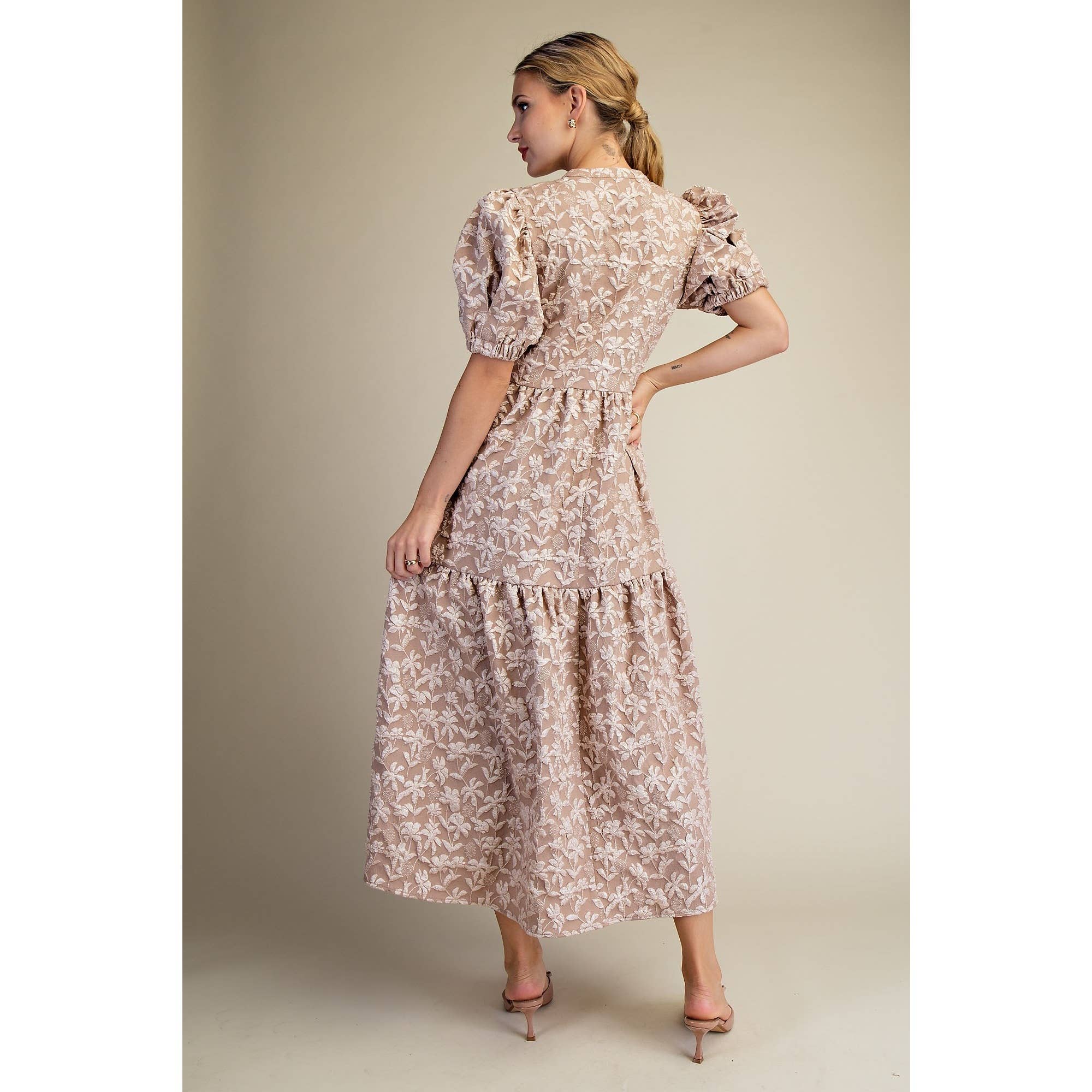 STYLE USA - Wholesale Dress - Women's - NEW Puff Sleeve Midi Dress18