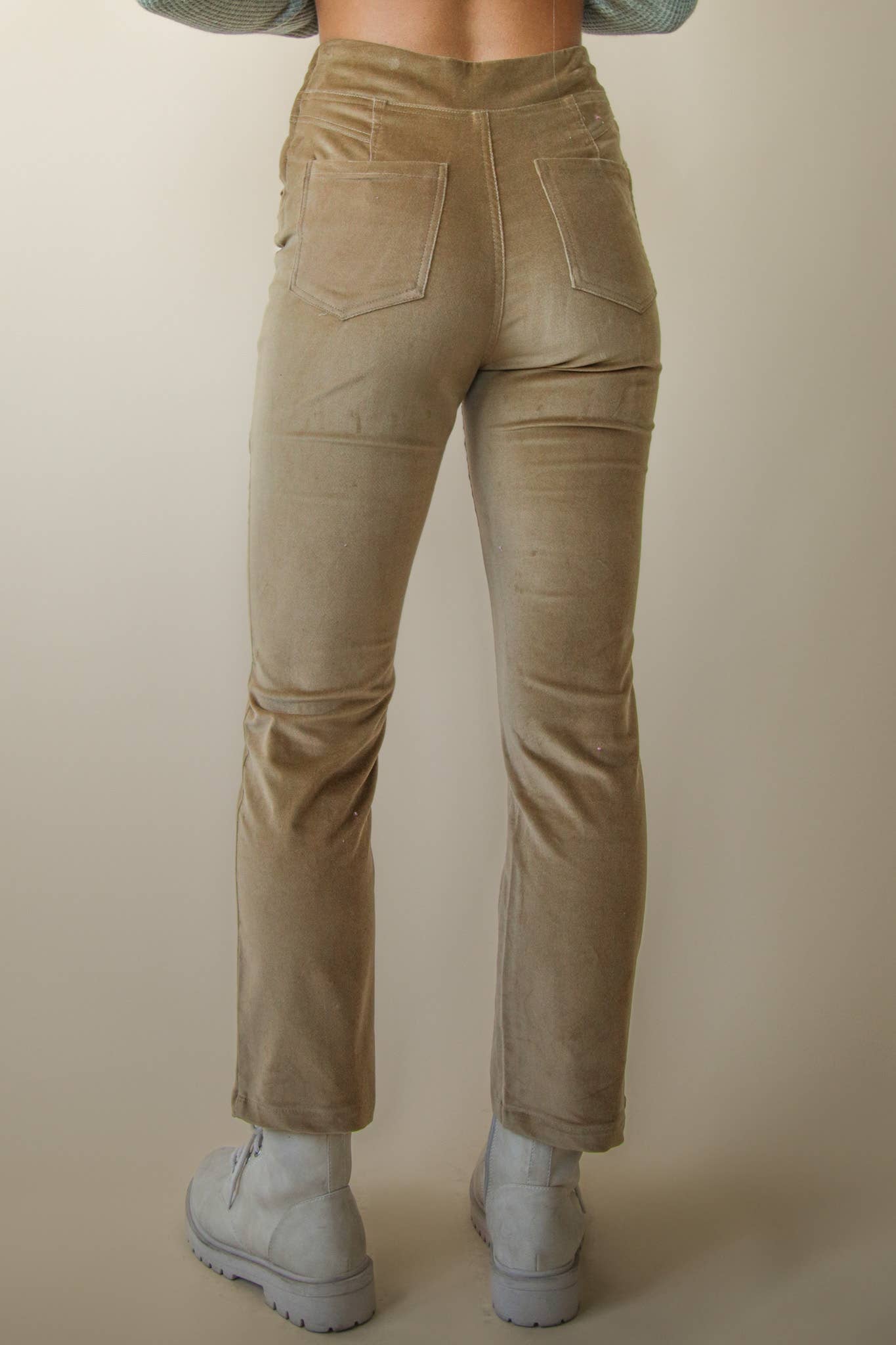 VERY J - Vente Pantalon – femme - NP70562-Pantalon en velours à coupe botte avec poches arrière8