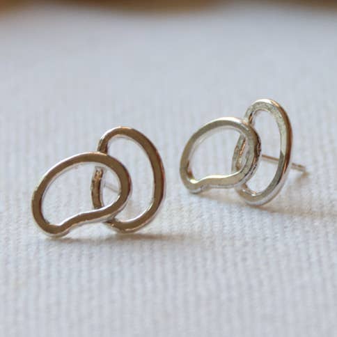 Pebble Earrings, Sterling Silver for wholesale by Verso