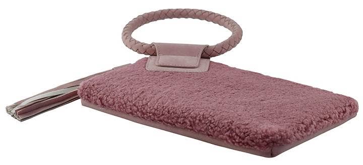 MiMi Wholesale - Wholesale Wristlet - BP204SH Sherpa Cuff Handle Tassel Wristlet/Clutch12