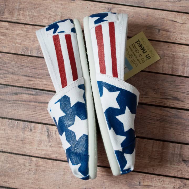 Flag Hand Painted Toms for wholesale by With Love, Paint