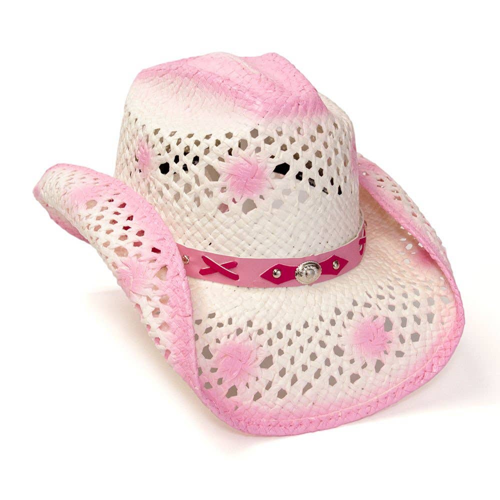 Western Express - Wholesale Cowboy Hat - Women's - Straw Western Hat with Pink Trim1
