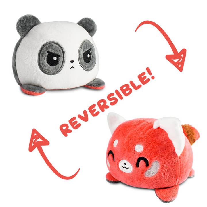 TeeTurtle Reversible Panda & Red Panda Plushie for wholesale by TeeTurtle