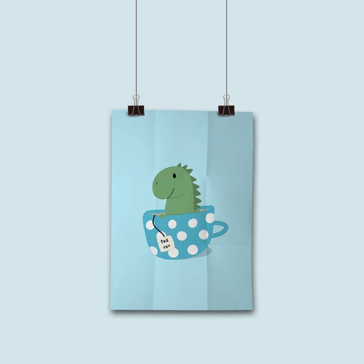 Evesdrop Designs - Wholesale Art print - Tea Rex Art Print3