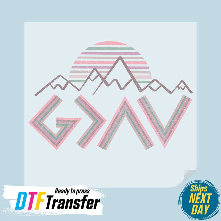 God is Greater Than The Higs and Lows DTF Transfer for wholesale by DTF Office