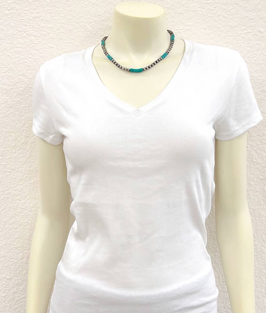 ISAC Trading Inc - Wholesale Beaded/Pearl Necklace - 738421, Handmade Navajo Heishi Turquoise Necklace 2