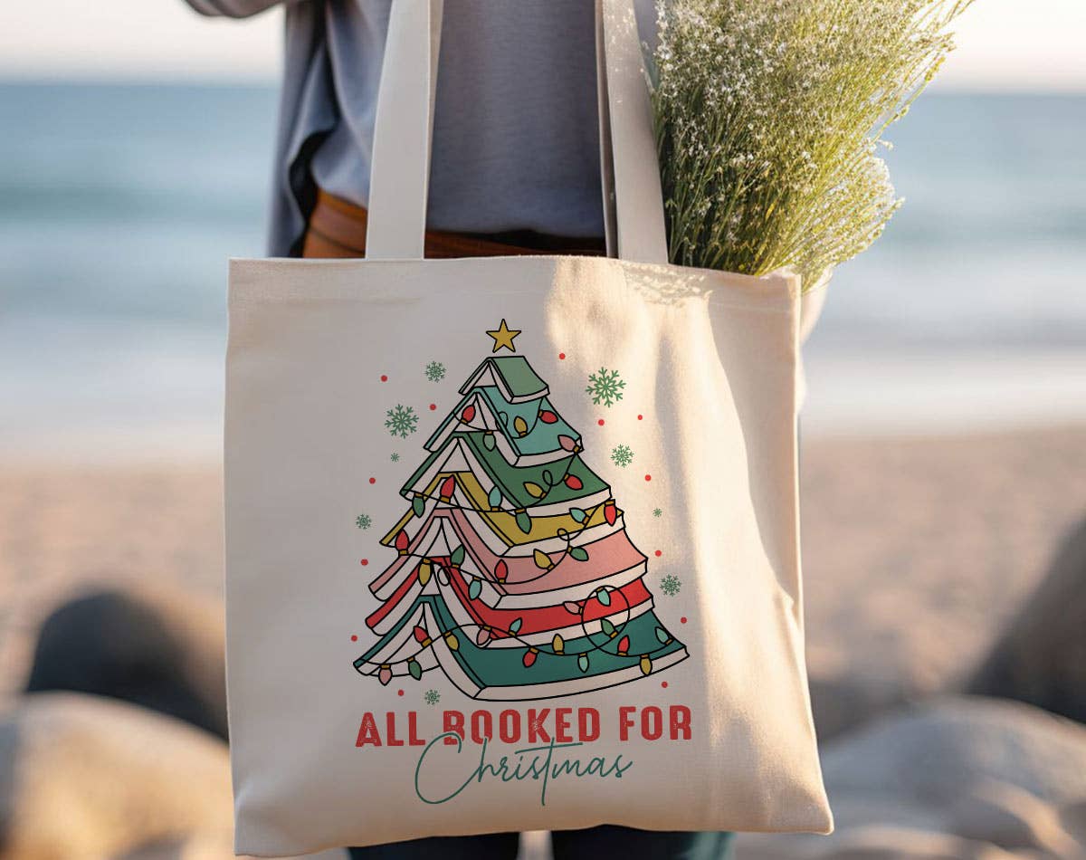 Sister Ray - Wholesale Tote Bag - Women's - All Booked For Christmas Holidays Book Tote Bag