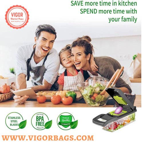VIGOR - Wholesale Kitchen Tool/Gadget - Professional Vegetable Slicer for Kitchen 12 in 16
