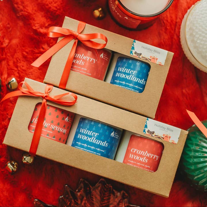 Holiday Bliss Gift Set for wholesale by Pure Intentions Candle Company