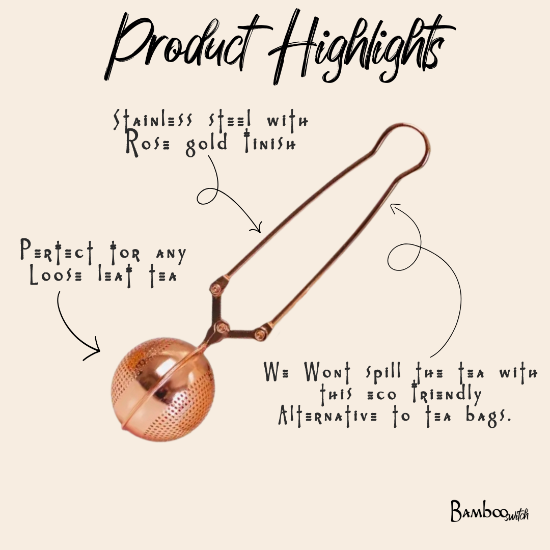 Bamboo Switch - Wholesale Tea strainer/infuser - Rose Gold Stainless Steel Tea Strainer | Infuser |Bestseller1