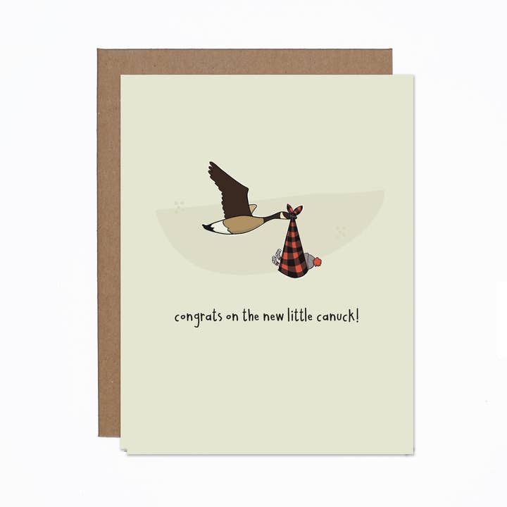 New Baby Little Canadian Card for wholesale by carolyndraws
