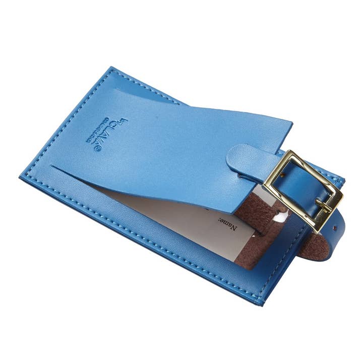 Clava Leathergoods and Accessories – wholesale Luggage tag – Oversized Rectangular Leather Luggage Tag - CL Ocean2